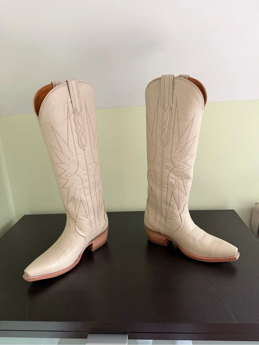 Tecovas Cream The Loretta Over-the-Knee Western Leather Boots 6.5